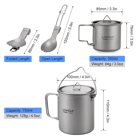 Ultralight 750ml Titanium Pot &ndash; Ultra Lightweight Camp Mug 03