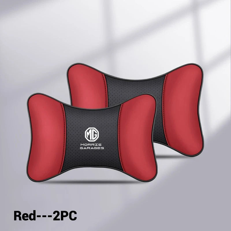 Car Seat Headrest Neck Support Cushions for MG: Comfortable and Adjustable, Available in Multiple Colors 2pcs black red