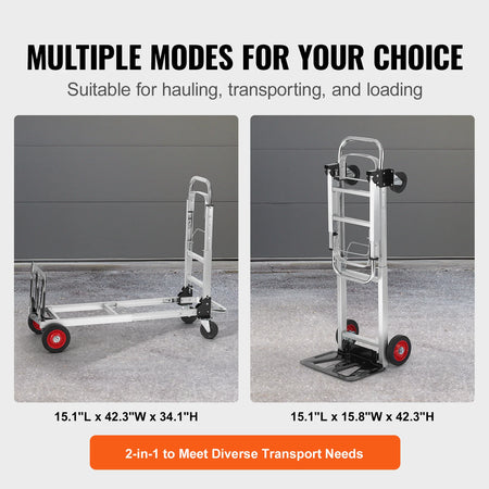 SucceBuy Folding Hand Truck 400 Lbs &ndash; Sturdy Steel Frame