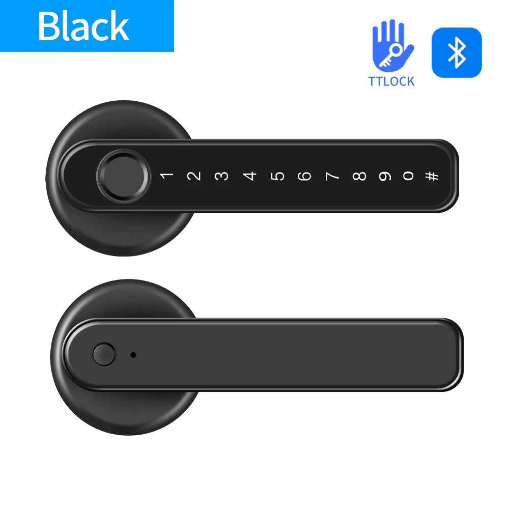 Tuya TTLOCK App Round Door Knob &ndash; Bluetooth App Control Q49-ttlock black