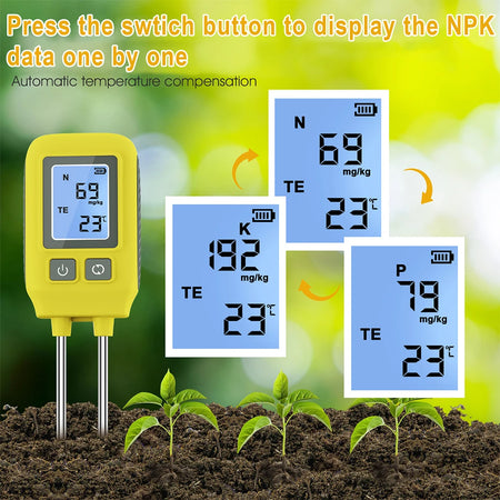 Garden Soil NPK Detector &ndash; Dual Needle Readout Meter
