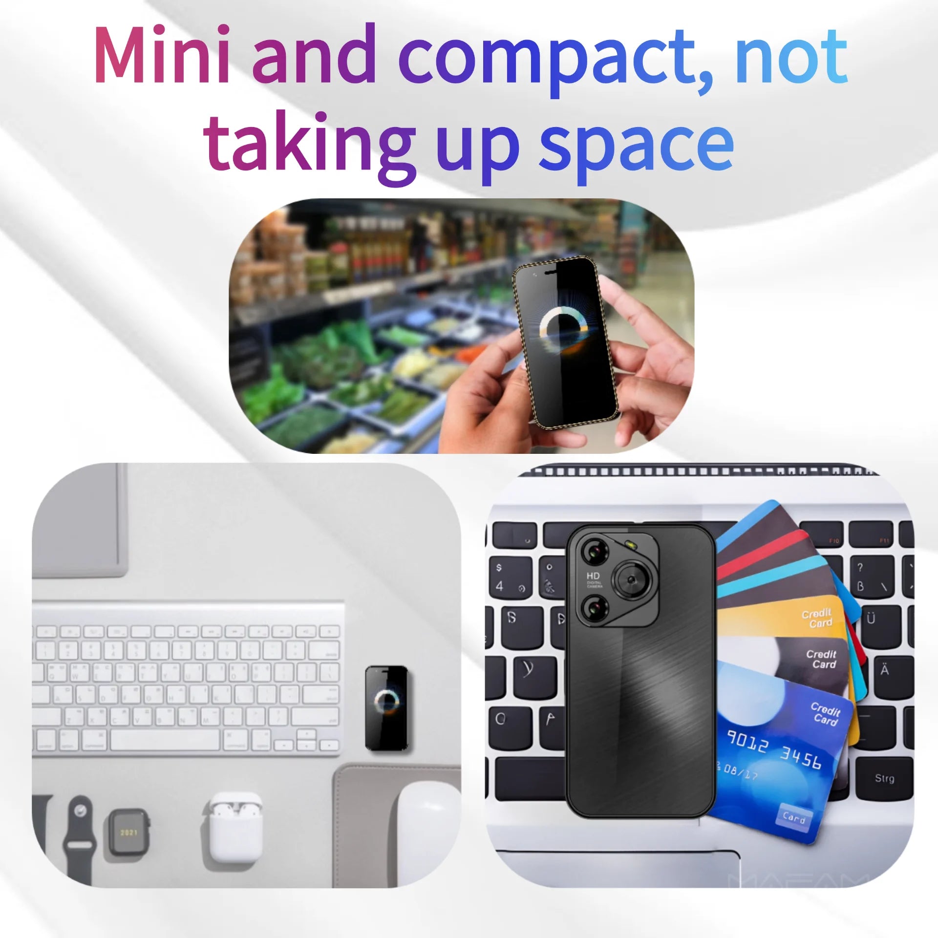 Mini Pocket Size Android Kids Phone - Dual SIM 3G 3.0 Screen