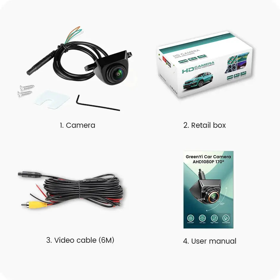 Ahd 1080P Car Backup Camera With Night Vision And 170 Degree Wide Angle by InterCyprus Trading Ltd