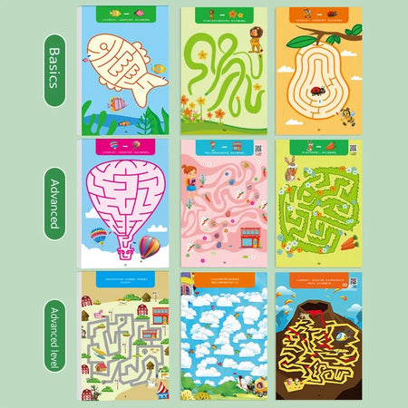 Reusable Montessori Practice Maze Book for Kids: Concentration &amp; Pen Control Training