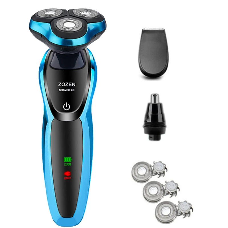 ZOZEN Rechargeable Waterproof Rotary Electric Shaver for Men S5001-3  No LCD