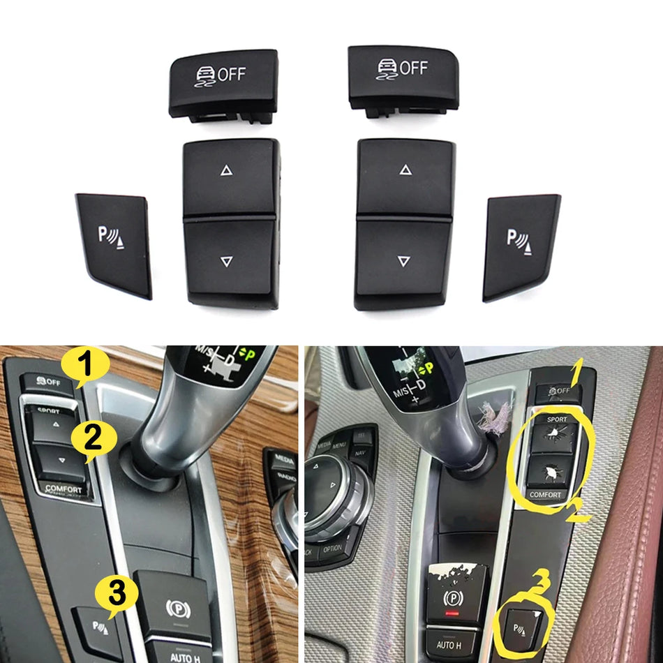 Radar Parking Button For BMW 5 Series Interior Replacement With Antislip Off Switch For Sport Comfort
