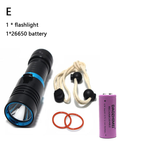 Waterproof IPX8 Diving Flashlight &ndash; Ultra-Bright LED with 100 Meter Range