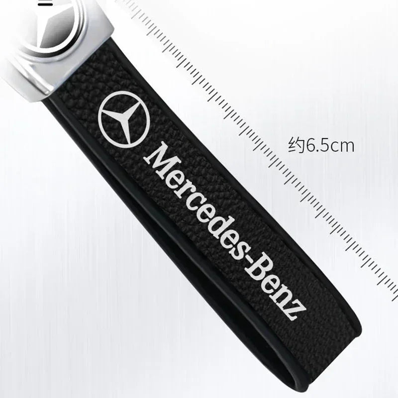 Leather Keychain For Mercedes Benz - Durable Zinc Alloy