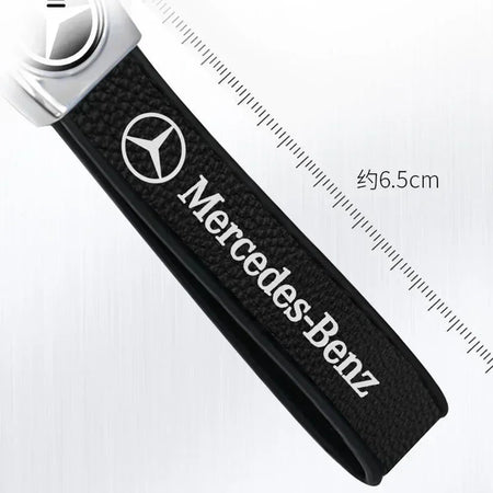 Leather Keychain For Mercedes Benz - Durable Zinc Alloy
