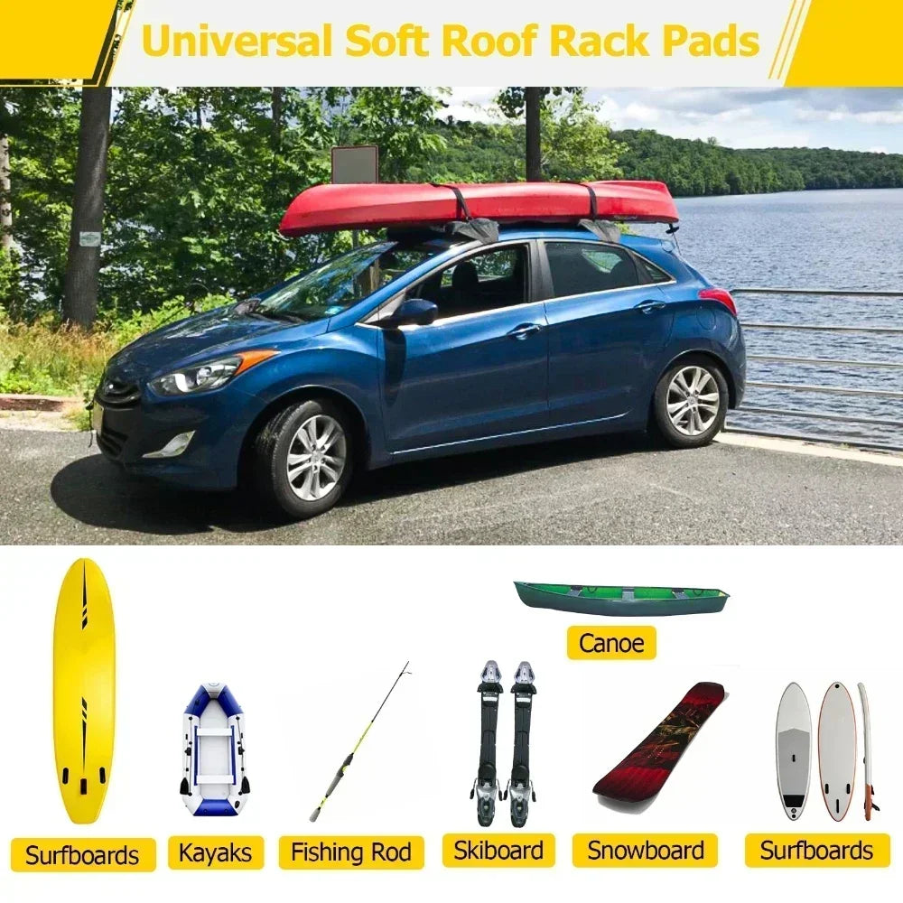 Universal Roof Luggage Soft Rack Pads &ndash; Non Slip Padding