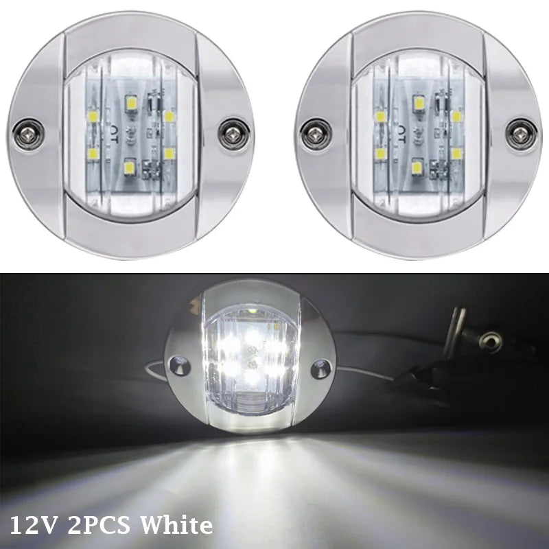 Dual 12V LED Boat Navigation Lights - Waterproof Marine Signal Lamps White / CN (Origin)