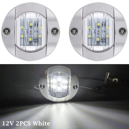 Dual 12V LED Boat Navigation Lights - Waterproof Marine Signal Lamps White / CN (Origin)