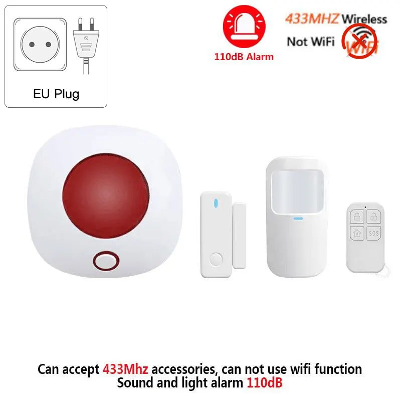 SN10 Indoor 433MHz Wireless Siren &ndash; High Decibel 110dB kit 2 EU