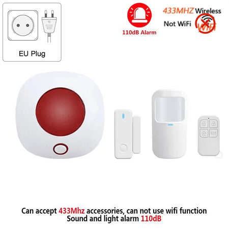 SN10 Indoor 433MHz Wireless Siren &ndash; High Decibel 110dB kit 2 EU