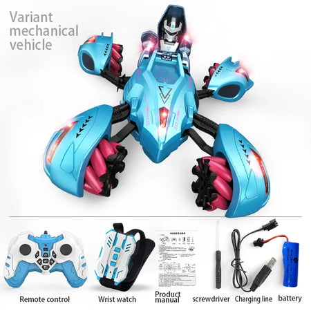 Electric RC Car 2 In 1 Transformation &ndash; Remote Control Fun Dual control-blue