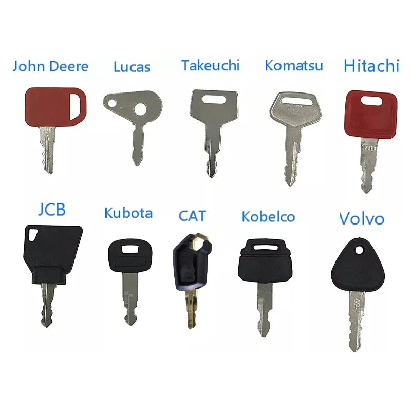 Sytytysavainten sarja maatalouskoneille, 10 avainta Volvoon, CAT:iin, Kubotaan