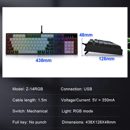 E-YOOSO Z14 RGB USB Mechanical Keyboard &ndash; Multilingual