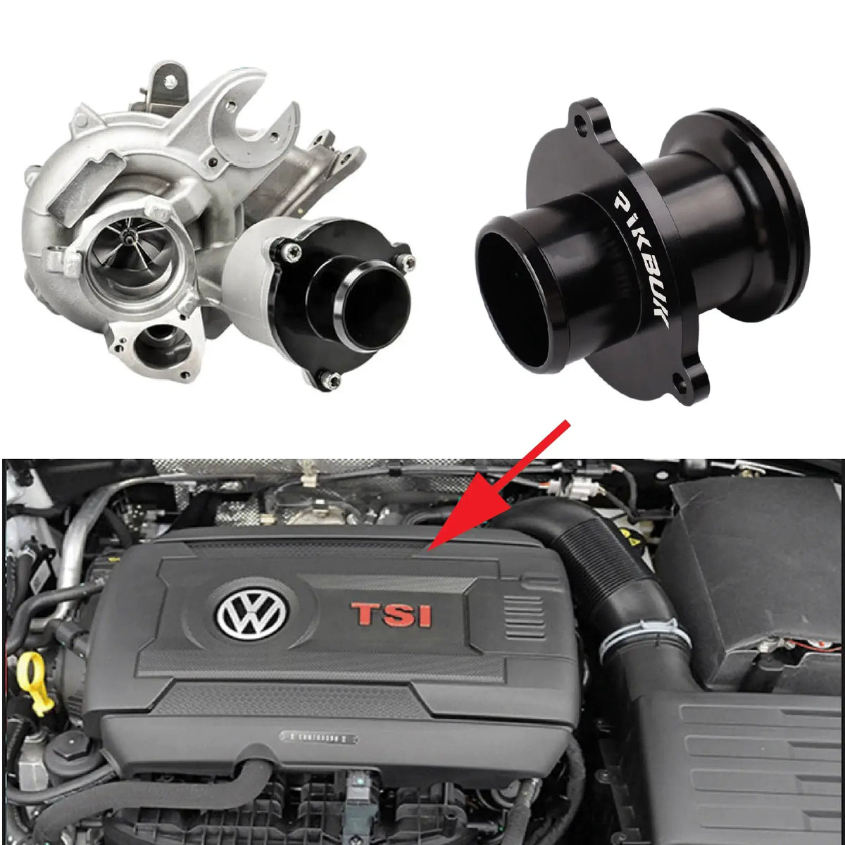 PIKBUK Turbo Outlet Turbo Muffler Delete Pipe for VW Golf Mk7 Polo VAG 2.0 TFSI TT Mk3 2.0 TSI EA888.3 by InterCyprus Trading Ltd