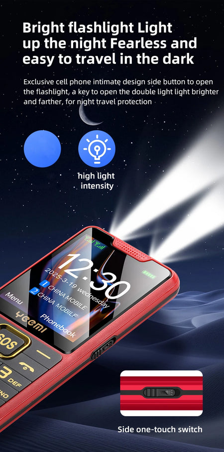 GSM 2G Unlocked Elderly Push Button Phone &ndash; Dual SIM SOS Key