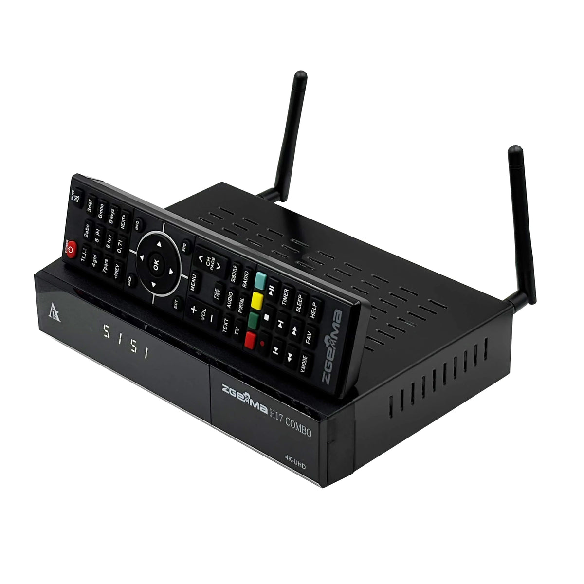 Broadcom 4K CPU satellite tv receiver ZGEMMA H17COMBO DVB S2 + DVB T2/C support CI&amp;CA black / EU Plug