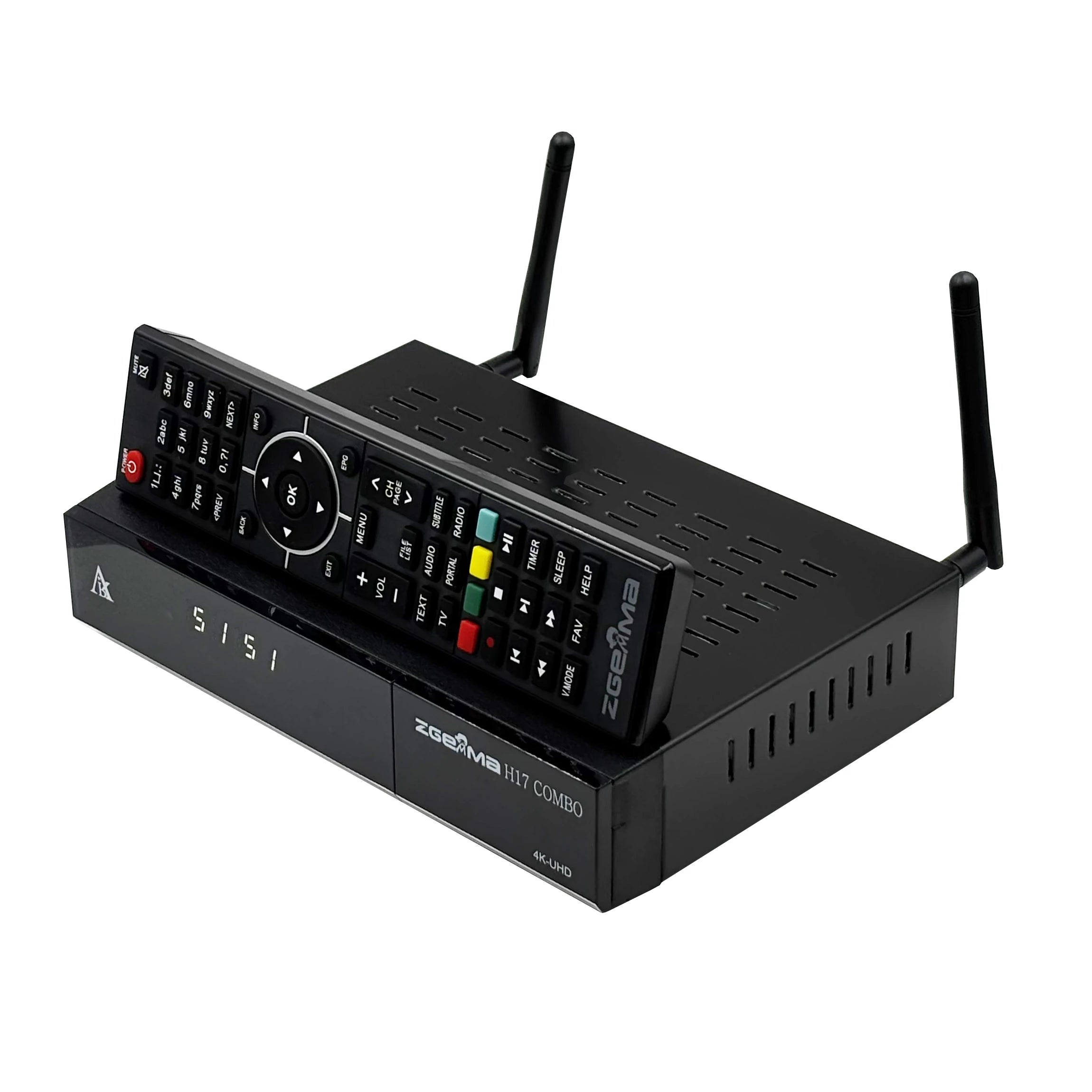 Broadcom 4K CPU satellite tv receiver ZGEMMA H17COMBO DVB S2 + DVB T2/C support CI&amp;CA black / EU Plug