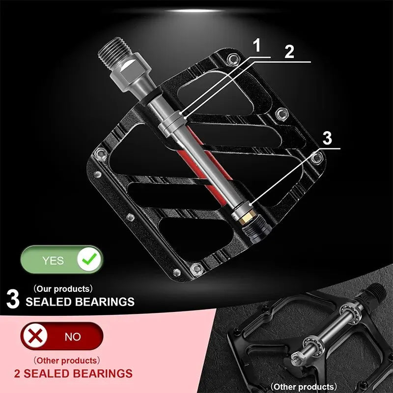 Ultrakevyt 9/16 tuuman MTB-polkimet, alumiiniseos liukumattomat tasapolkimet