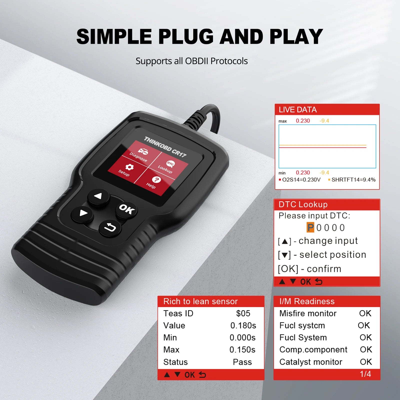 THINKCAR Thinkobd CR17 &ndash; Full OBD2 Diagnostic Tool