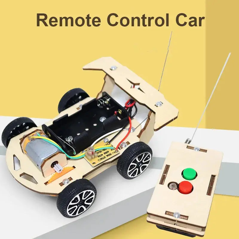 DIY Mini Solar Wireless Remote Control Car Toy Science Educational Toy Assembly RC Toys Wooden Car Vehicle Model For Kids by InterCyprus Trading Ltd