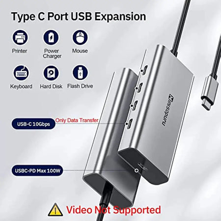 Minisopuru 10Gbps USB C Hub 100W PD For MacBook Pro iMac