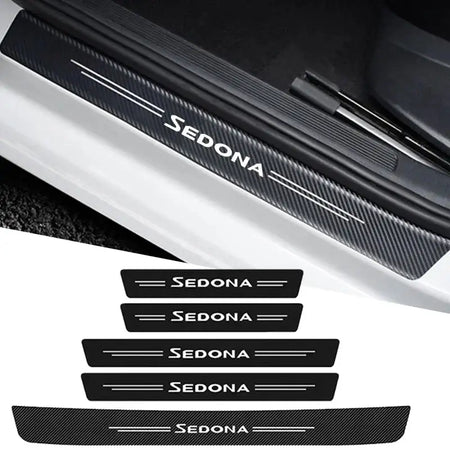 Carbon Fiber Door Sill Protector Sticker Kia Sedona