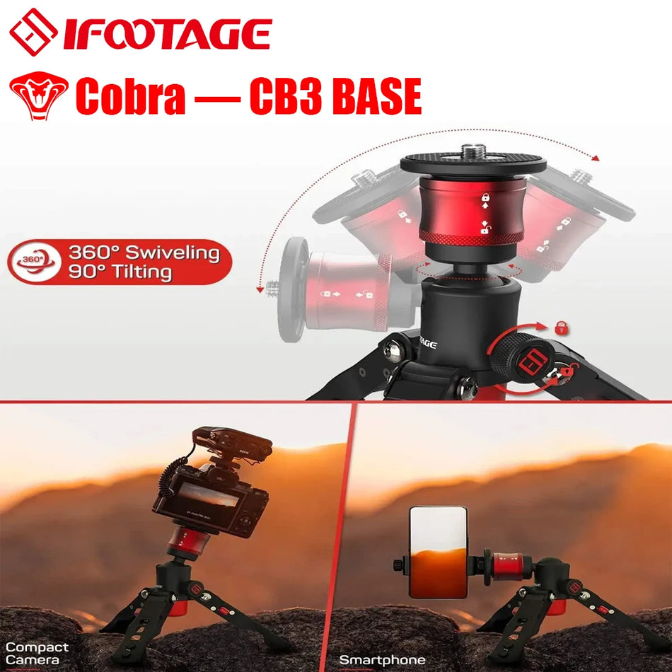 IFOOTAGE Mini Tabletop Tripod Mount &ndash; 360 Degree Ball Head