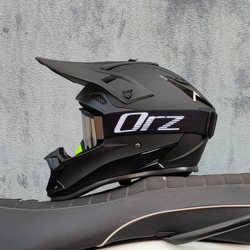 ORZ Off Road Helmet - Unisex Full Face Safety DOT Approved 12 / M