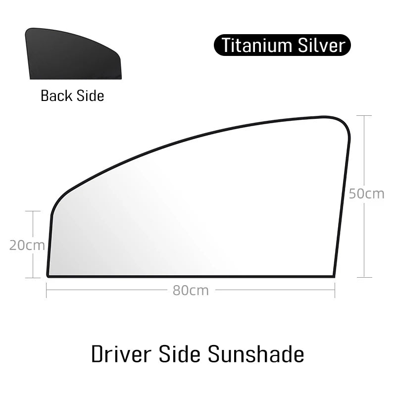 Magnetic Car Window Sun Shade Set - Portable Heat Insulation Covers Driver B