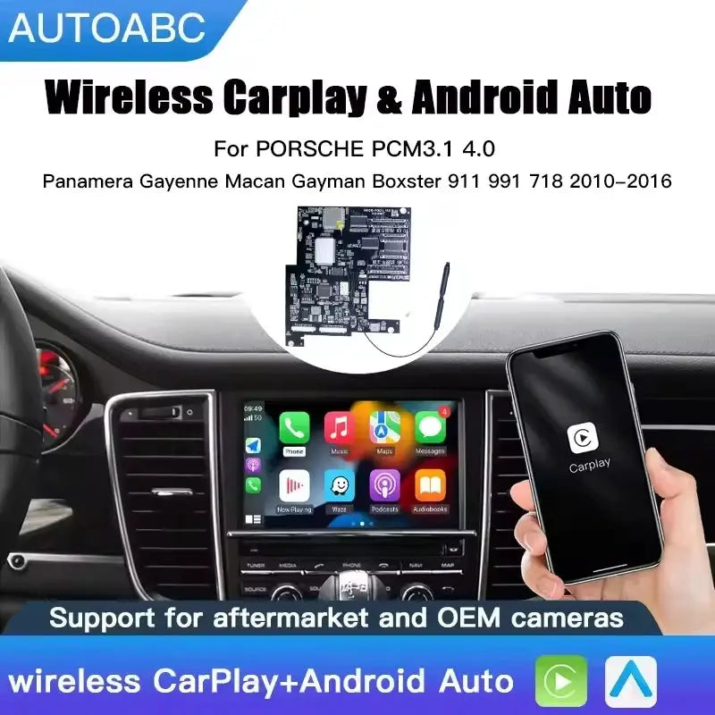 AUTOABC Wireless Carplay Module for Porsche PCM3.1 PCM4.0 Cayenne Macan 911 Panamera Bosxter Android Auto Car Accessories by InterCyprus Trading Ltd
