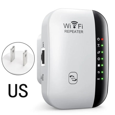 300Mbps Wireless Wi-Fi Range Extender for Seamless Connectivity US-White