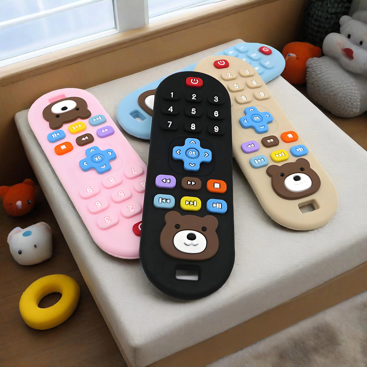 Silicone Remote Control Teether &ndash; Sensory Cute Cartoon Design