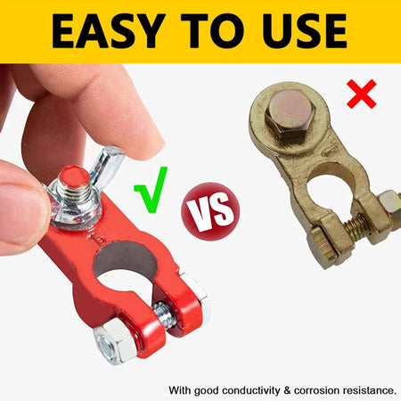Heavy-Duty Quick Release Car Battery Terminal Clamps - Anti-Rust &amp; Reliable
