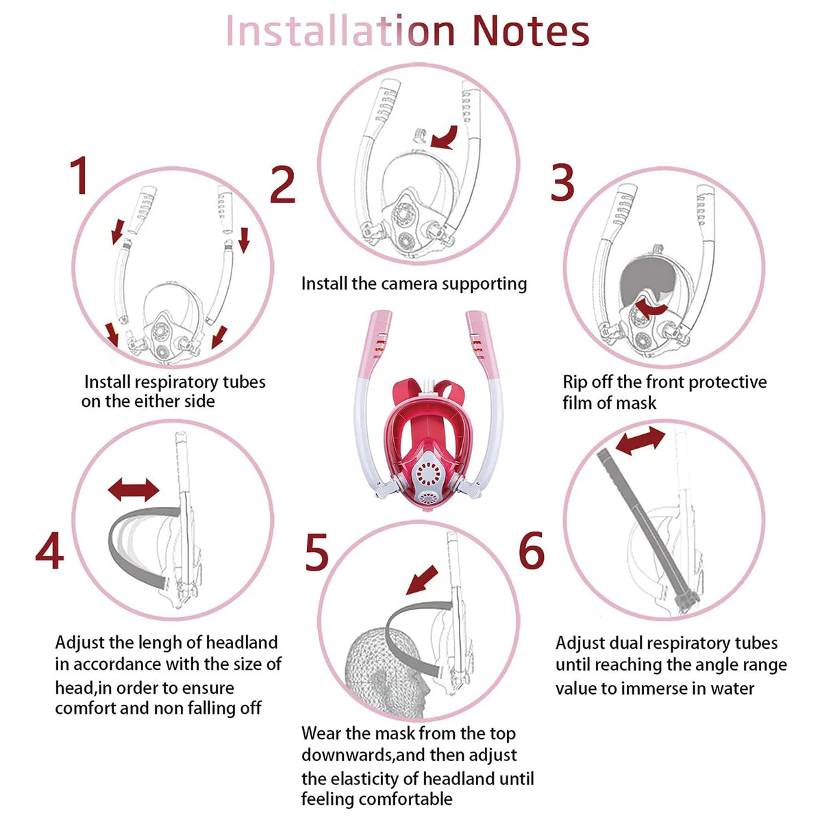 Kids Full Face Snorkel Mask - Dual Breathing Tubes