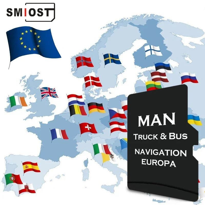 SMIOST TF Card GPS Maps EU 8GB 2016 2020 &ndash; MAN Nav Bus CHINA / for MAN Truck