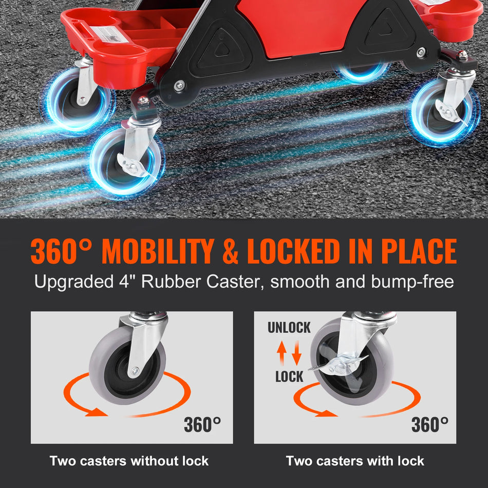 SucceBuy Rolling Mechanic Seat - Smooth Glide Wheels