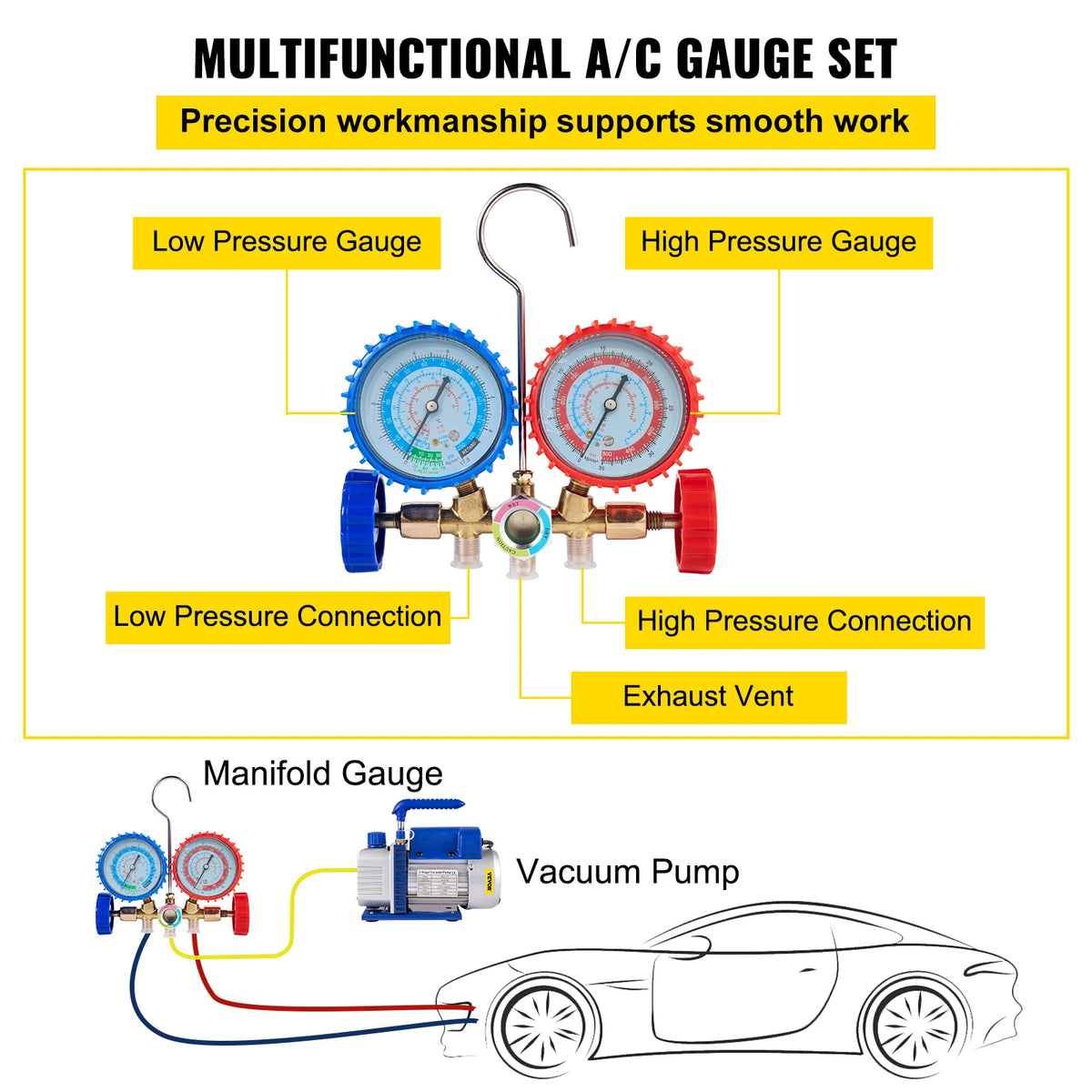 VEVOR 4CFM 1/3HP Vacuum Pump - High Efficiency Vacuum