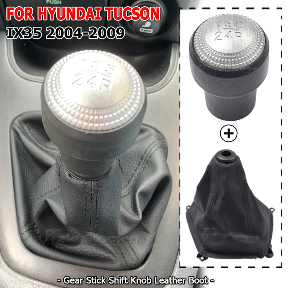 Maner schimbator de viteze cu cotiță din piele pentru Hyundai Tucson 2004-2009