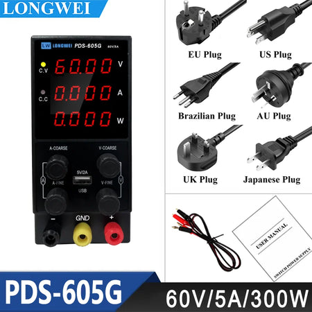 Longwei PDS-3010G - Adjustable 0-30V 10A Lab Bench Power PDS-605G(60V 5A) 1 / CHINA / 220 V