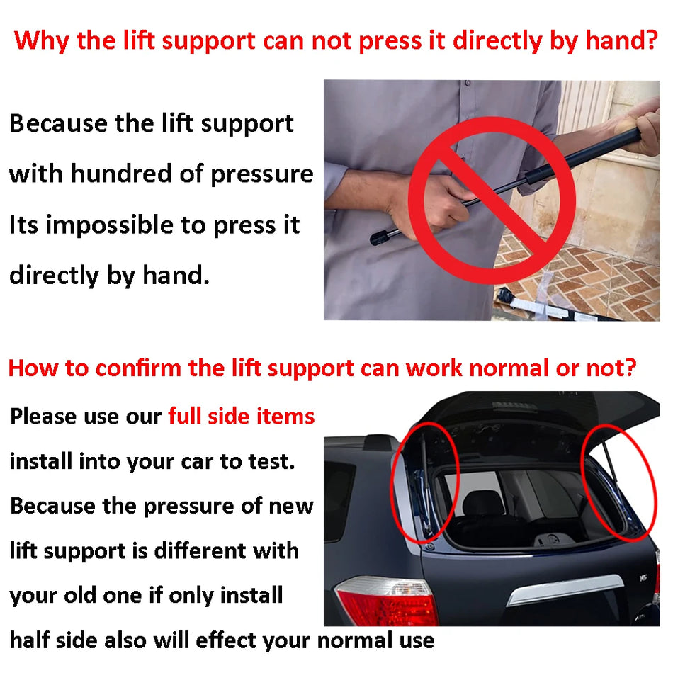 Rear Window Glass Lift Support Gas Springs for Chevrolet Suburban Plastic and Metal