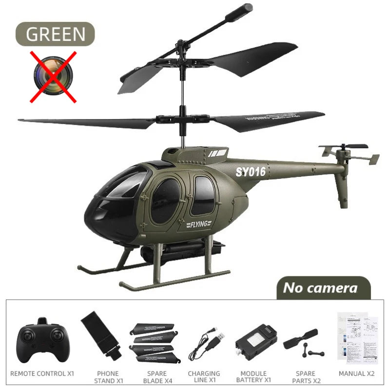 6Ch RC Helicopter &ndash; 4K Aerial Photography Green NO Camera