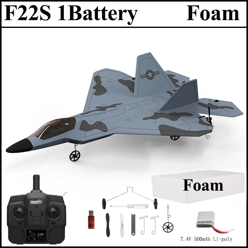 F22S 2.4G 4CH RC Airplane with Gyroscope and LED Light - WLtoys A180 Upgrade Gyro 1B Foam