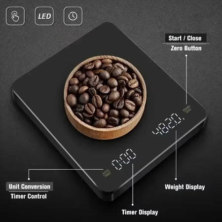 Digital Espresso Coffee Scale With Timer &ndash; 0.1g Increments