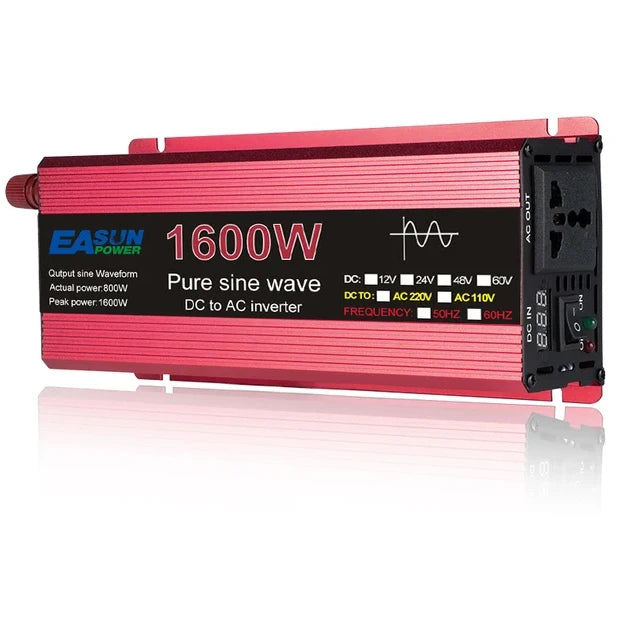 EASUN Inverter 12V/24V To 110V/220V 3KW &ndash; Pure Sine Wave 24V 1600W