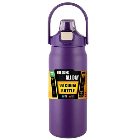 Outdoor Thermos 304 Stainless Steel Vacuum Flask with Straw - Keep Drinks Cold &amp; Hot Purple / 800ml