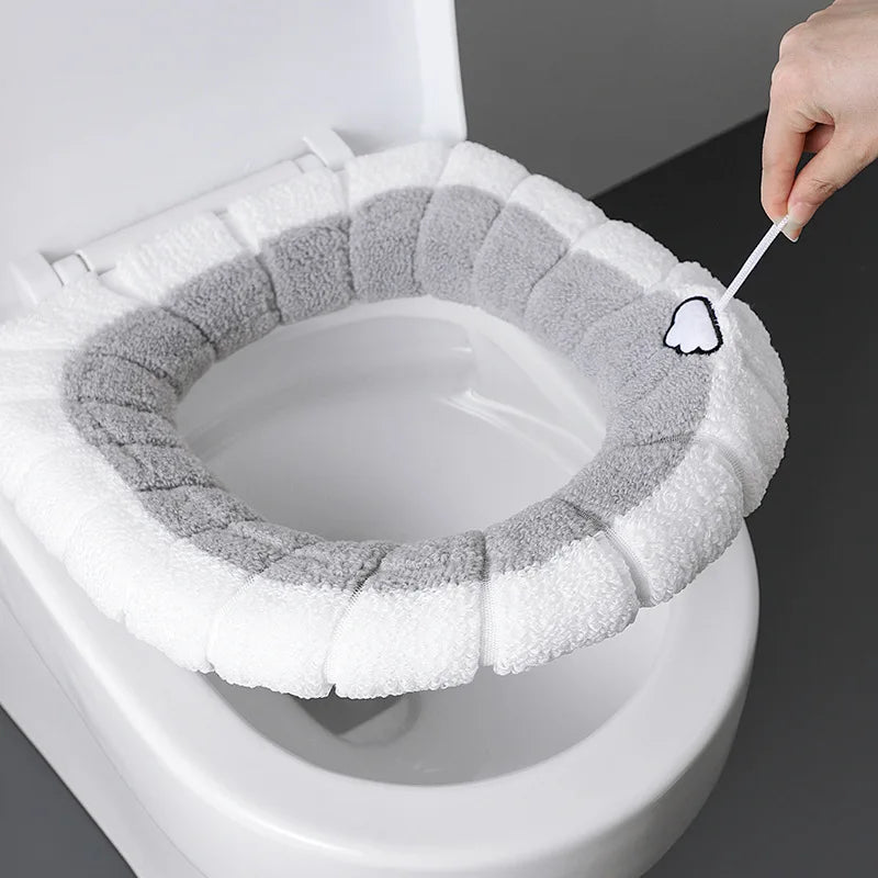 2856C Thickened Plush O-Type Warm Toilet Cushion &ndash; Cozy